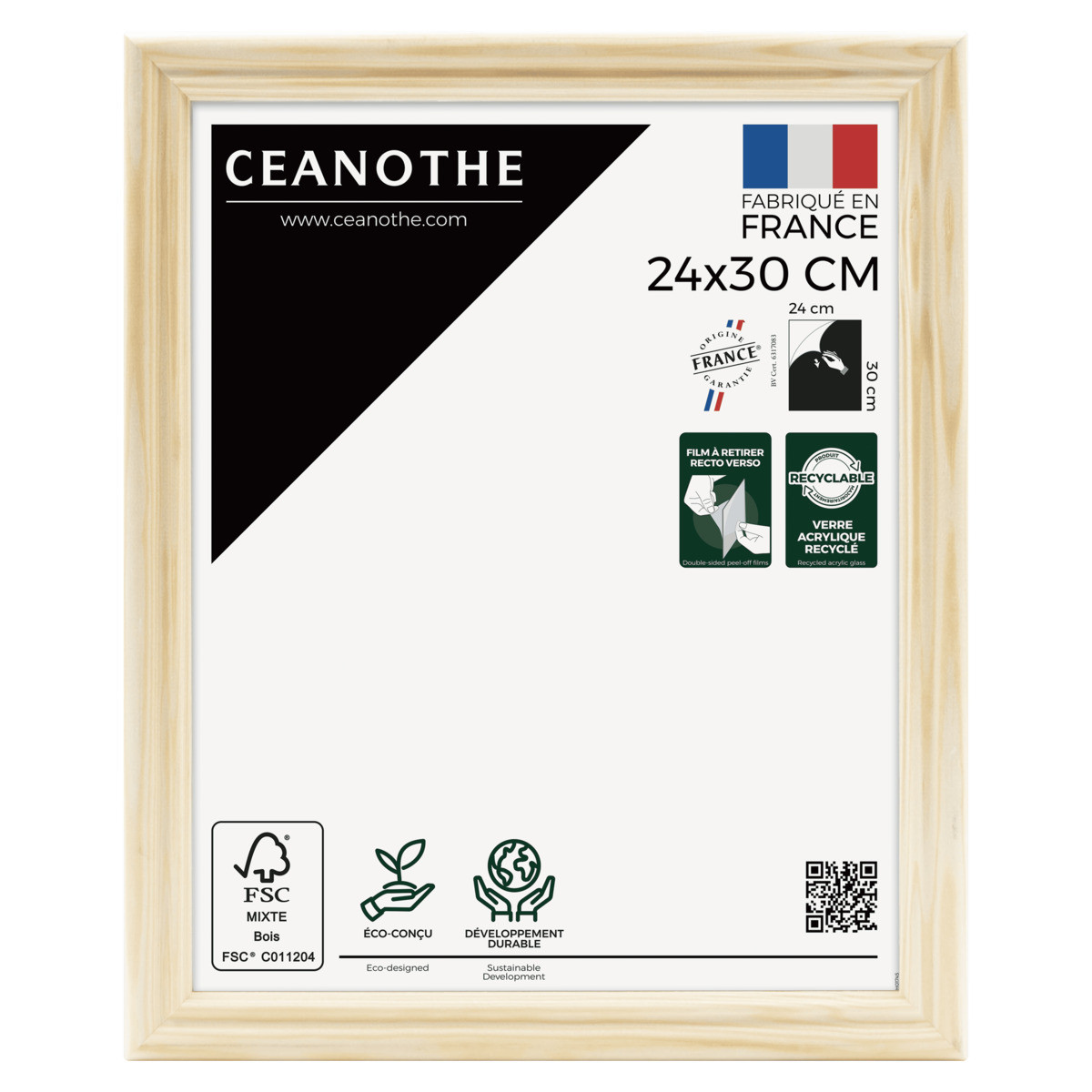 Cadre Photo En Bois Massif Fsc CIRCEE AUTHENTIC bois brut, CEANOTHE
