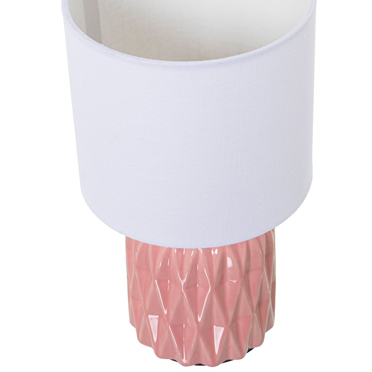 Lampe à poser en céramique rose et abat-jour beige 17x17x30cm rose, WADIGA