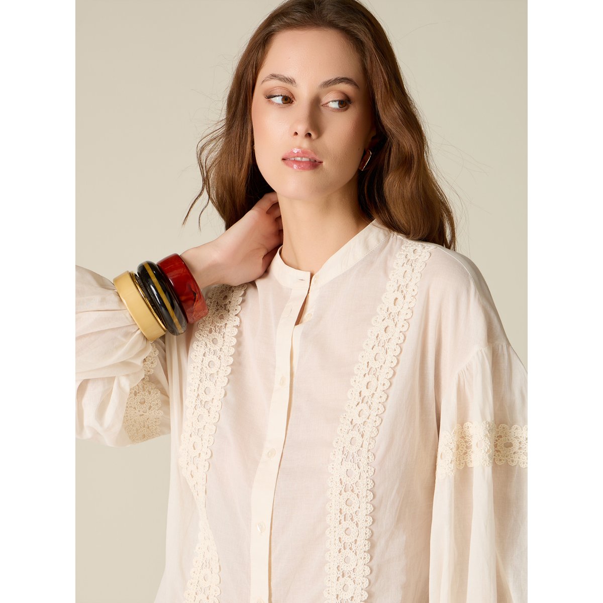 Chemise avec crochet blanc, OLTRE