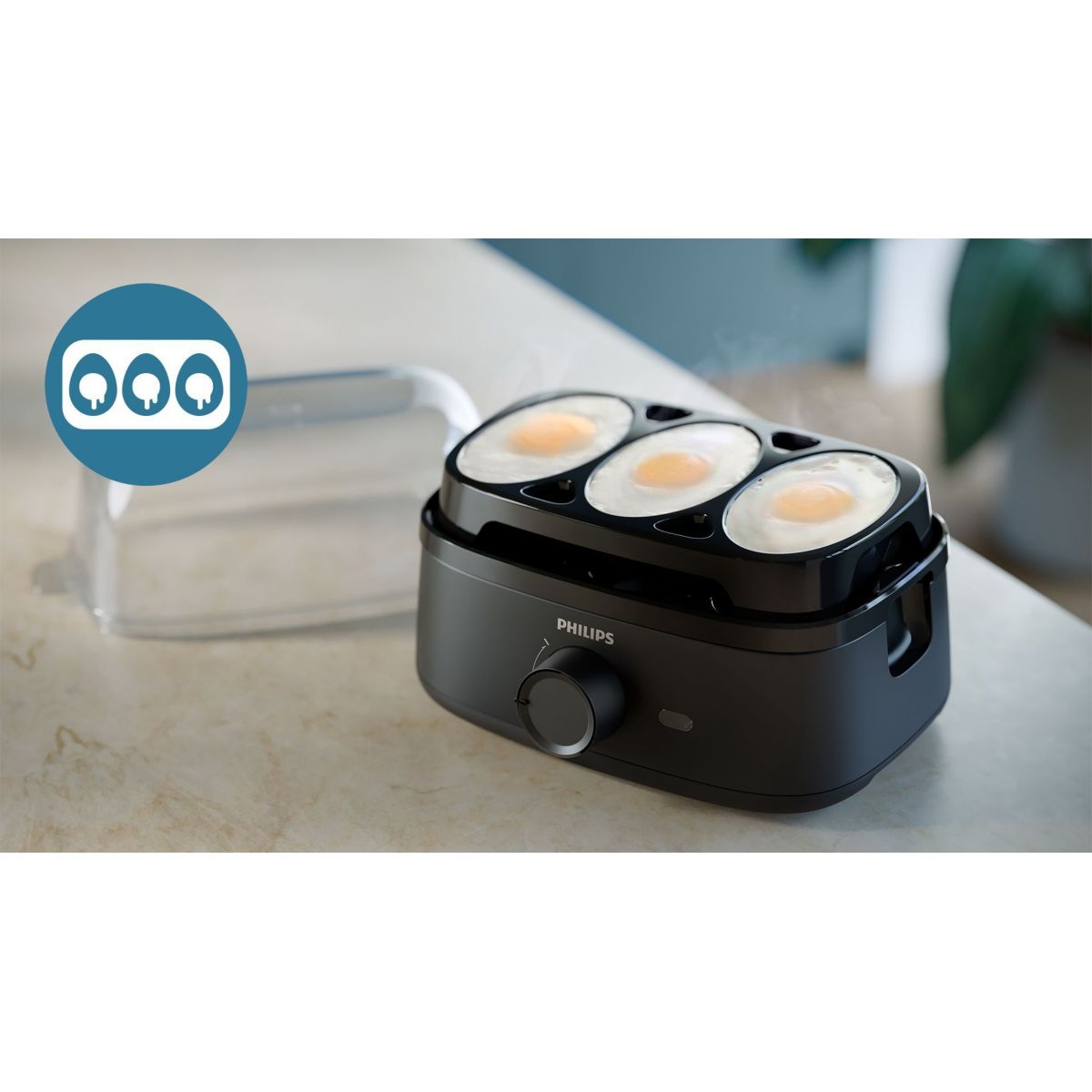 Cuiseur à oeufs série 3000 HD9137/90 couleur unique, PHILIPS