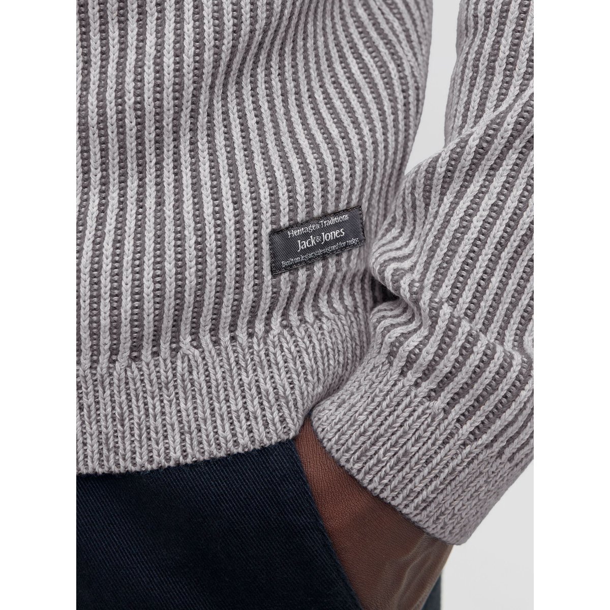 Pull En Maille grise - light grey melange, JACK & JONES