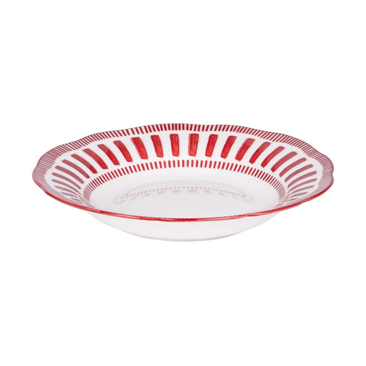 Assiette creuse Napoli   22 cm (lot de 6) - NAPOLI rouge, TABLE PASSION