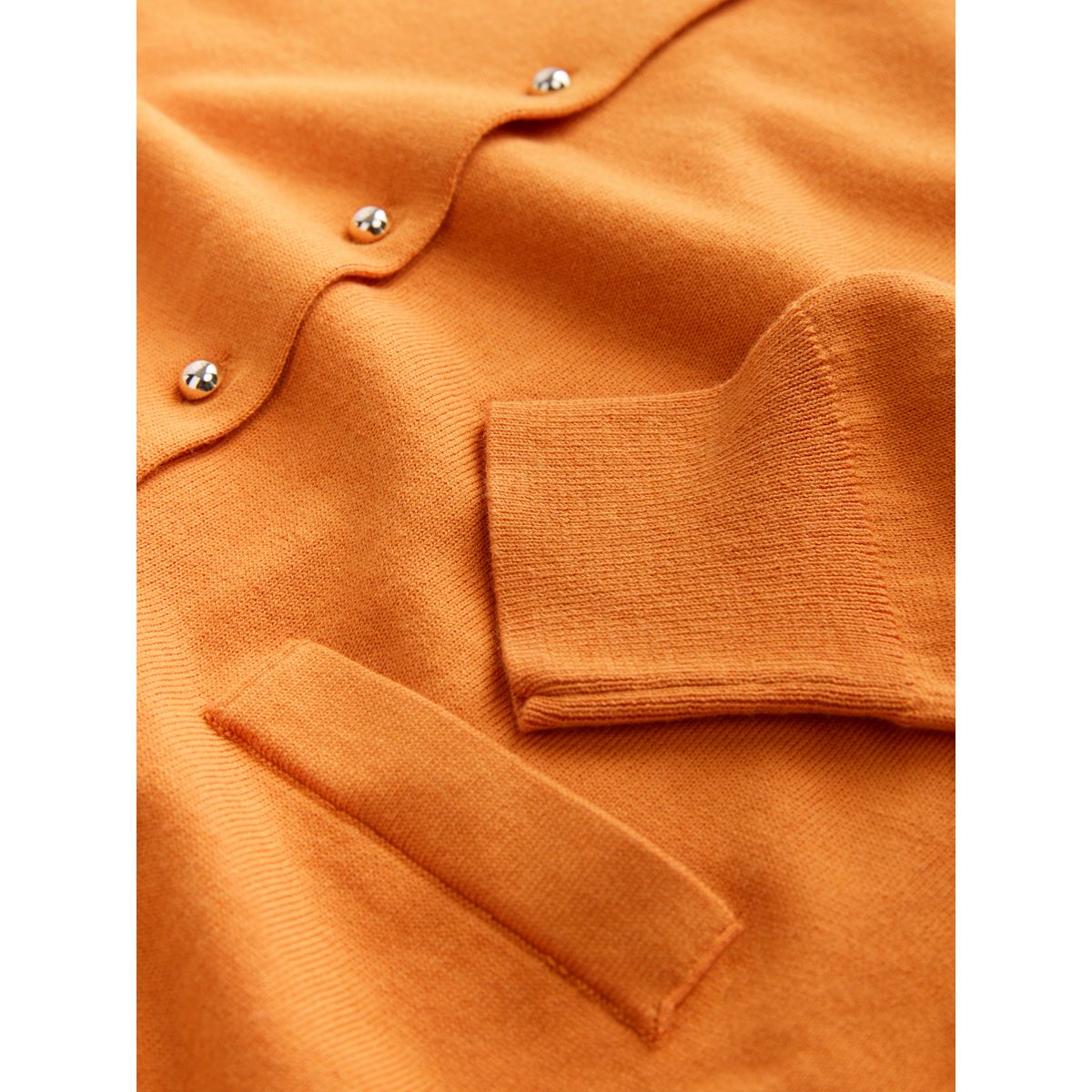 Cardigan ras du cou en coton majoritaire doux orange, NEXT