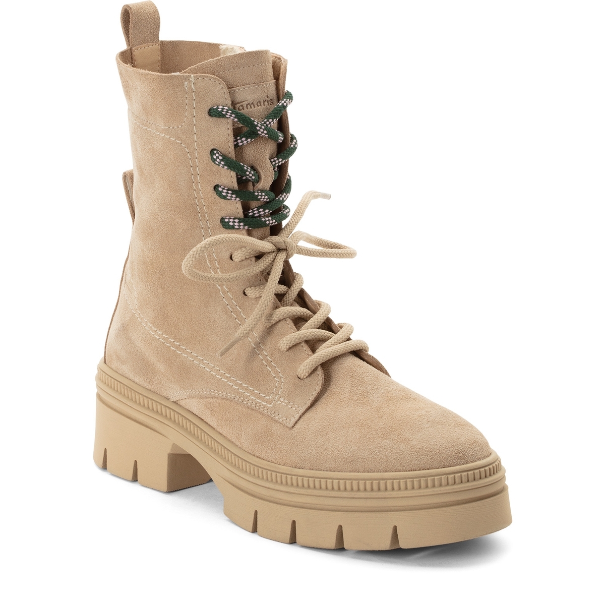 Bottine en cuir beige beige, TAMARIS