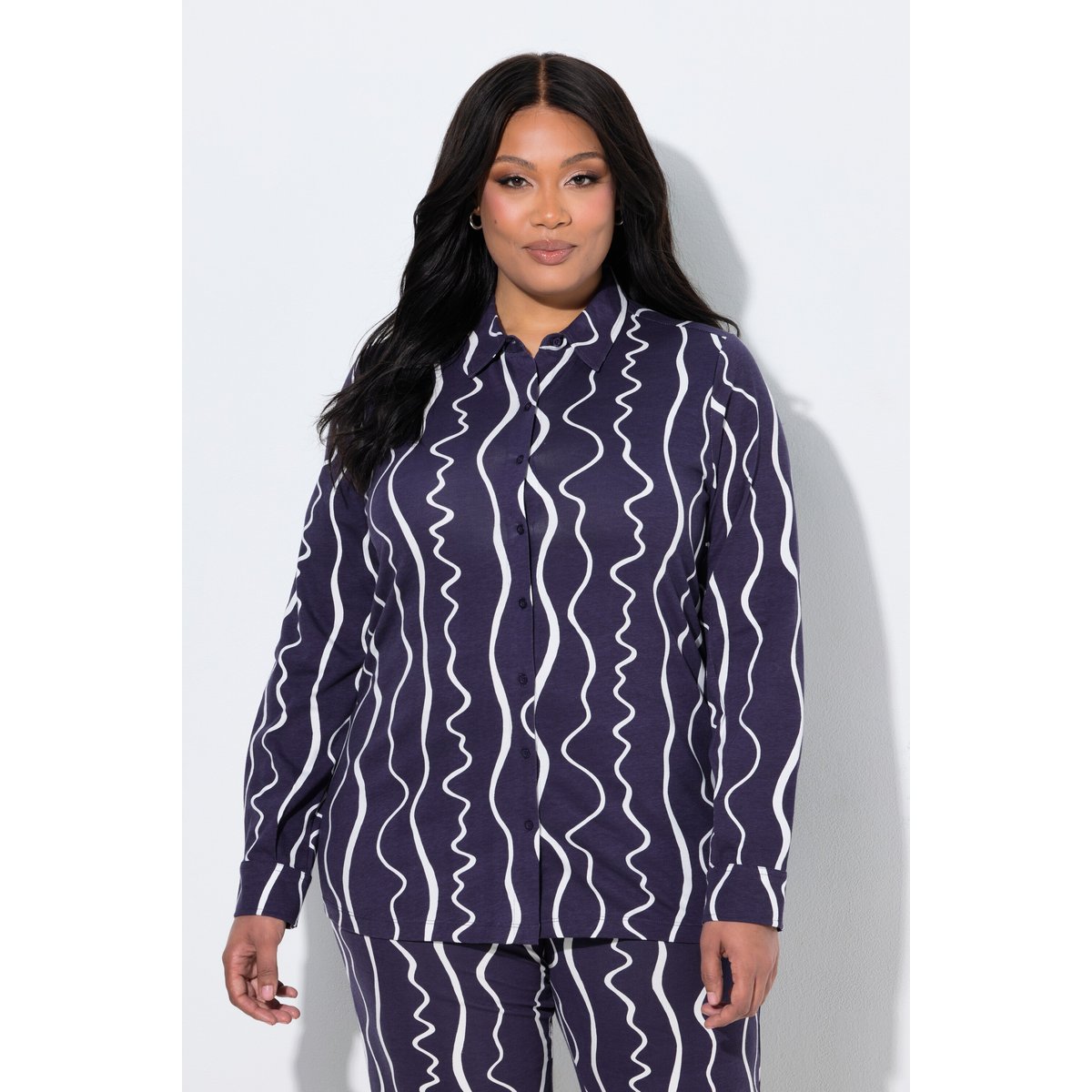 Chemise en jersey prune foncé, ULLA POPKEN