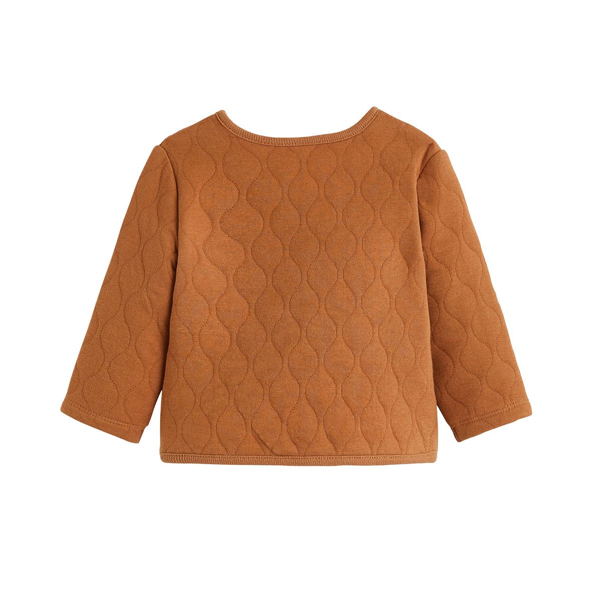 Ensemble bébé gilet croisé et pantalon avec pieds en molleton Caramel ecru, PETIT BEGUIN
