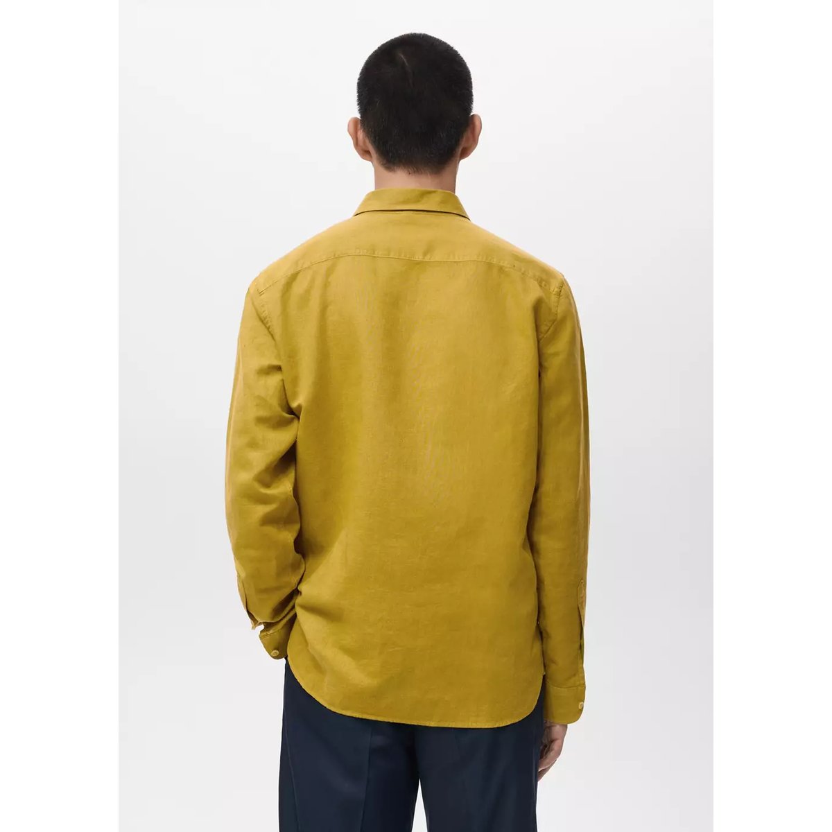 Chemise regular-fit lin poche curry, MANGO MAN
