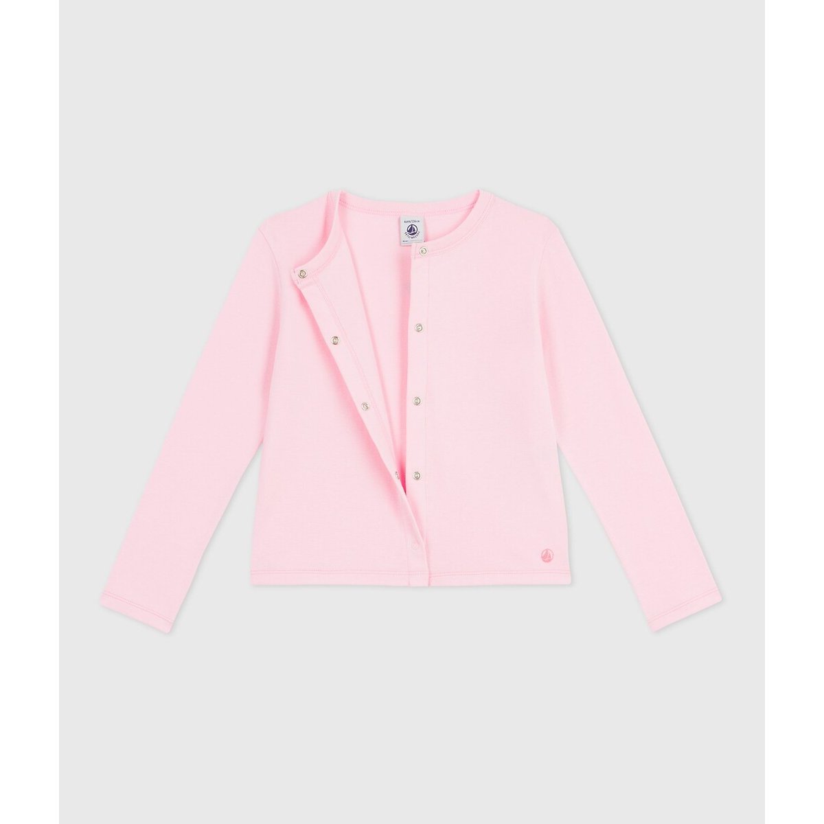 Cardigan in lana e cotone rosa, PETIT BATEAU