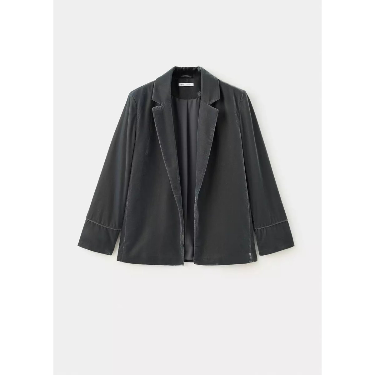 Blazer droit en velours argent foncé, MANGO TEEN