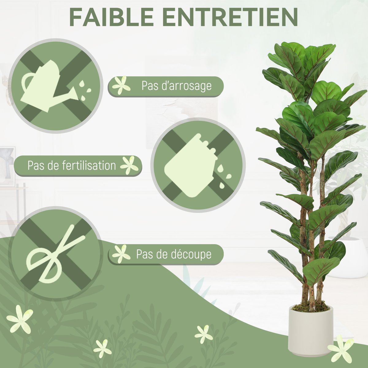 Plantes artificielles PEVA Vert vert, HOMCOM