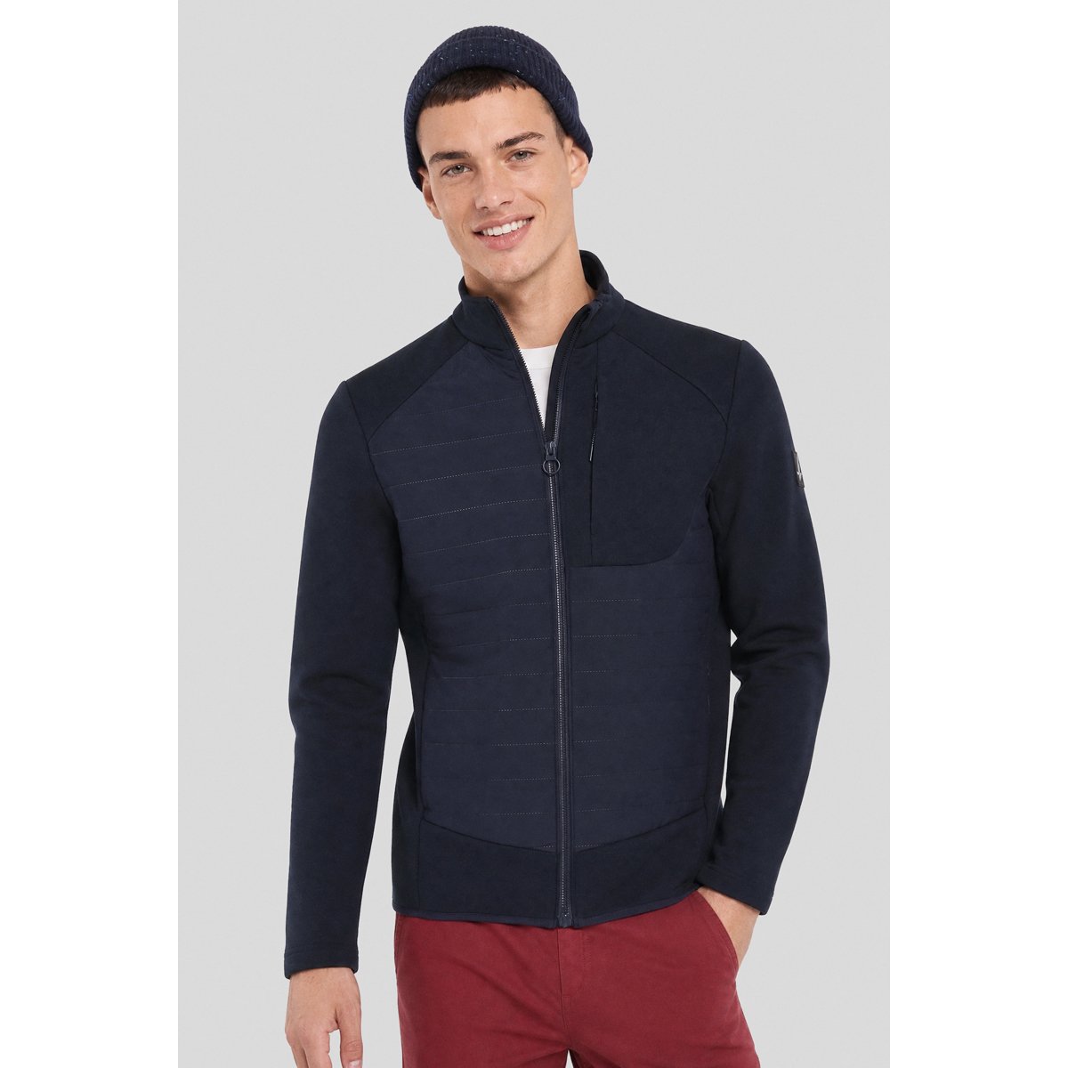 Veste bi-matière PRESSBOOK navy, BERMUDES