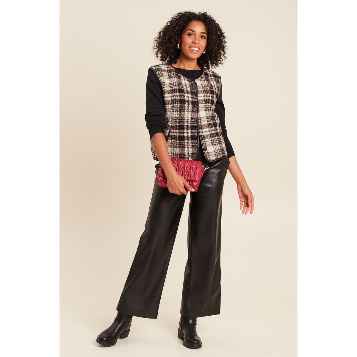 Gilet sans manches en bouclette noir, BREAL