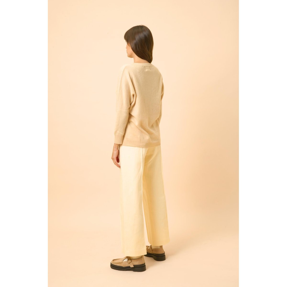 Pull Chauve Souris Sable Rebecca beige, JUST CASHMERE
