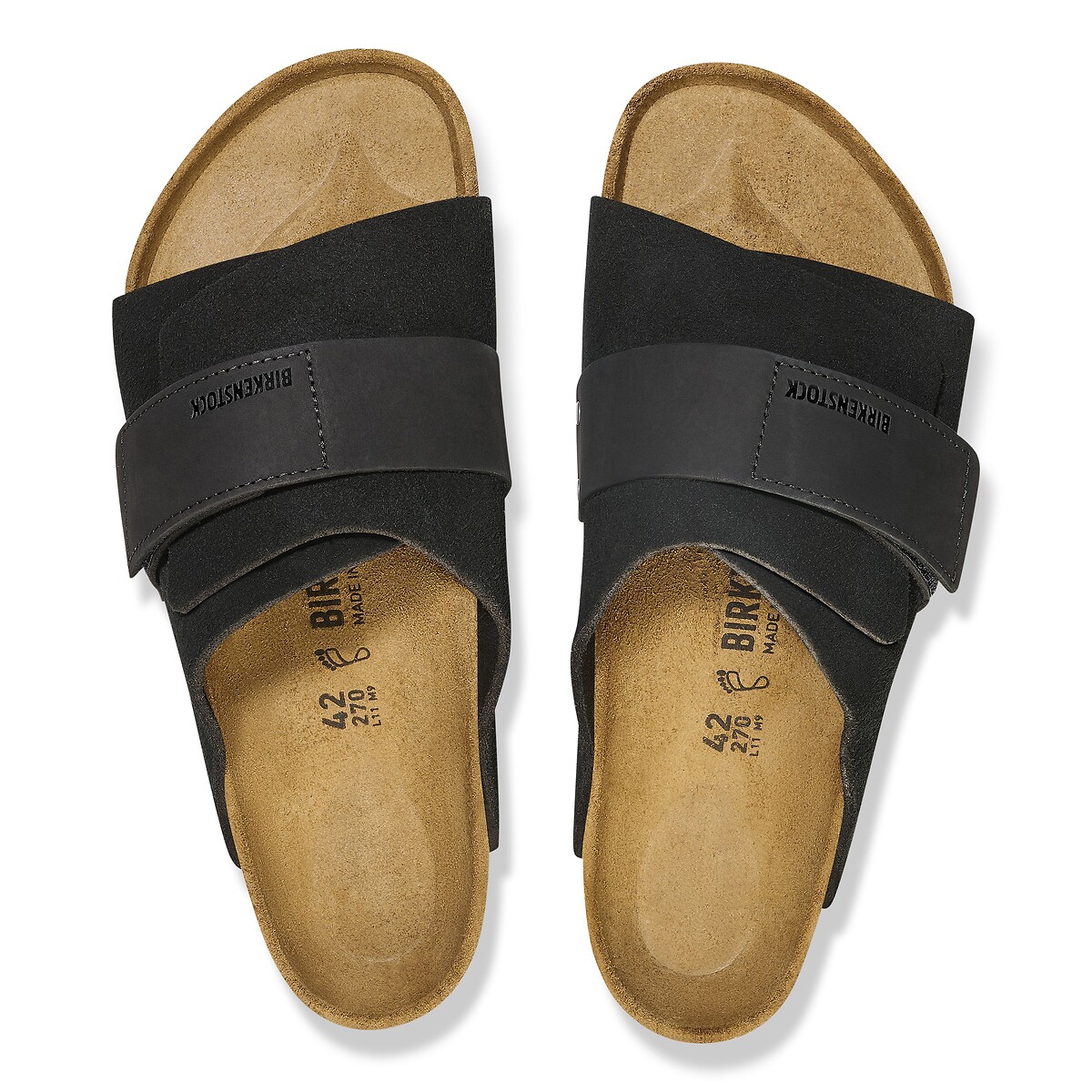 Mules en cuir suédé KYOTO noir, BIRKENSTOCK