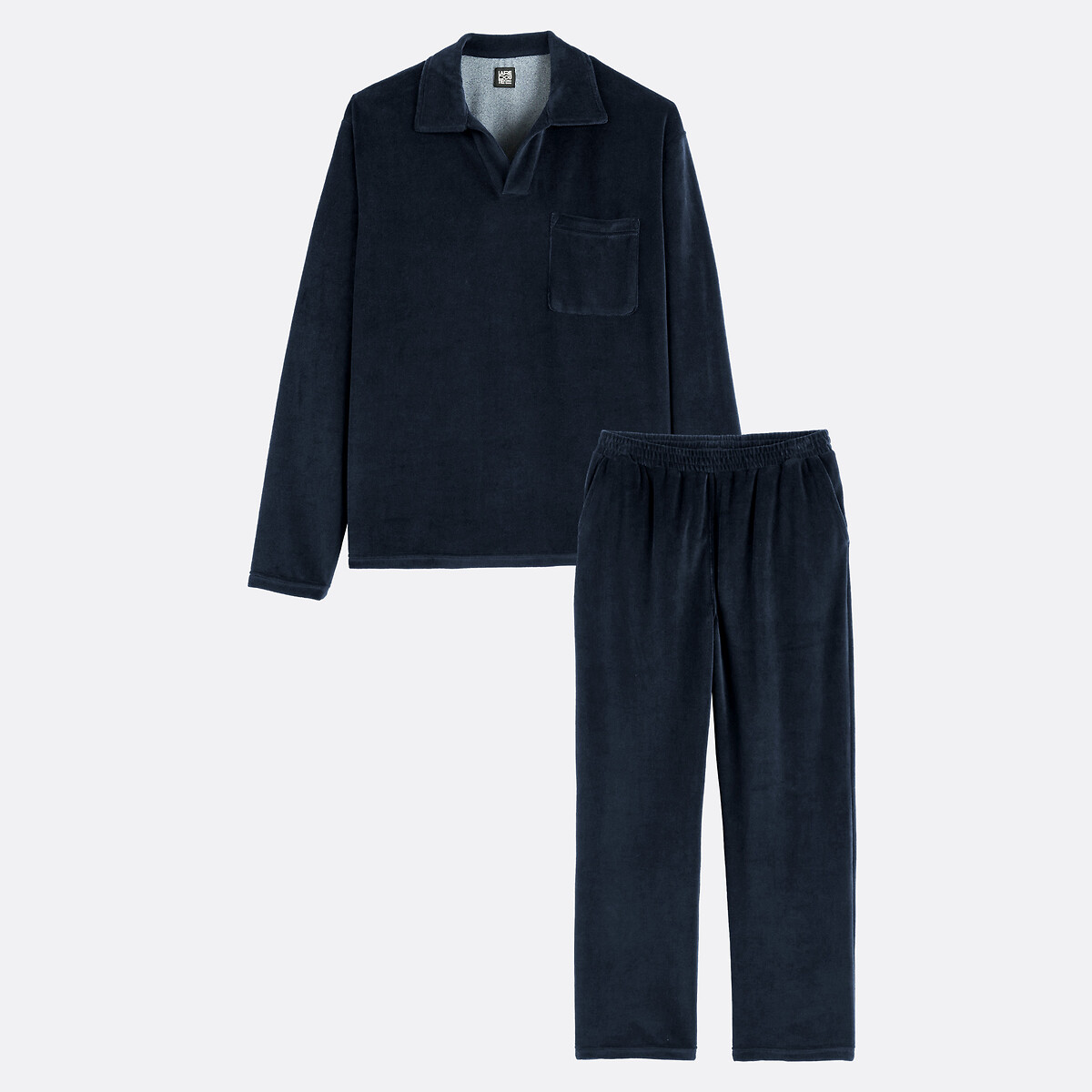 Pyjama en éponge bleu marine, LA REDOUTE COLLECTIONS