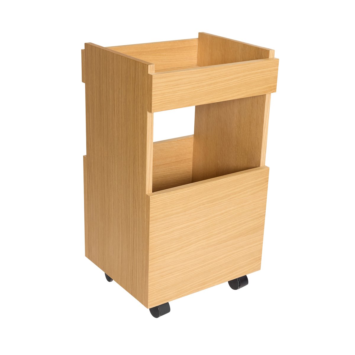 Chariot en placage de chêne et bois de chêne FORMA naturel, HUBSCH