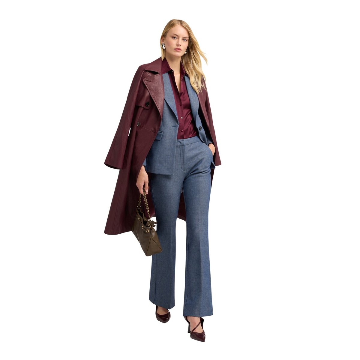 Pantalon flare teint dans la masse light - blue, MOTIVI