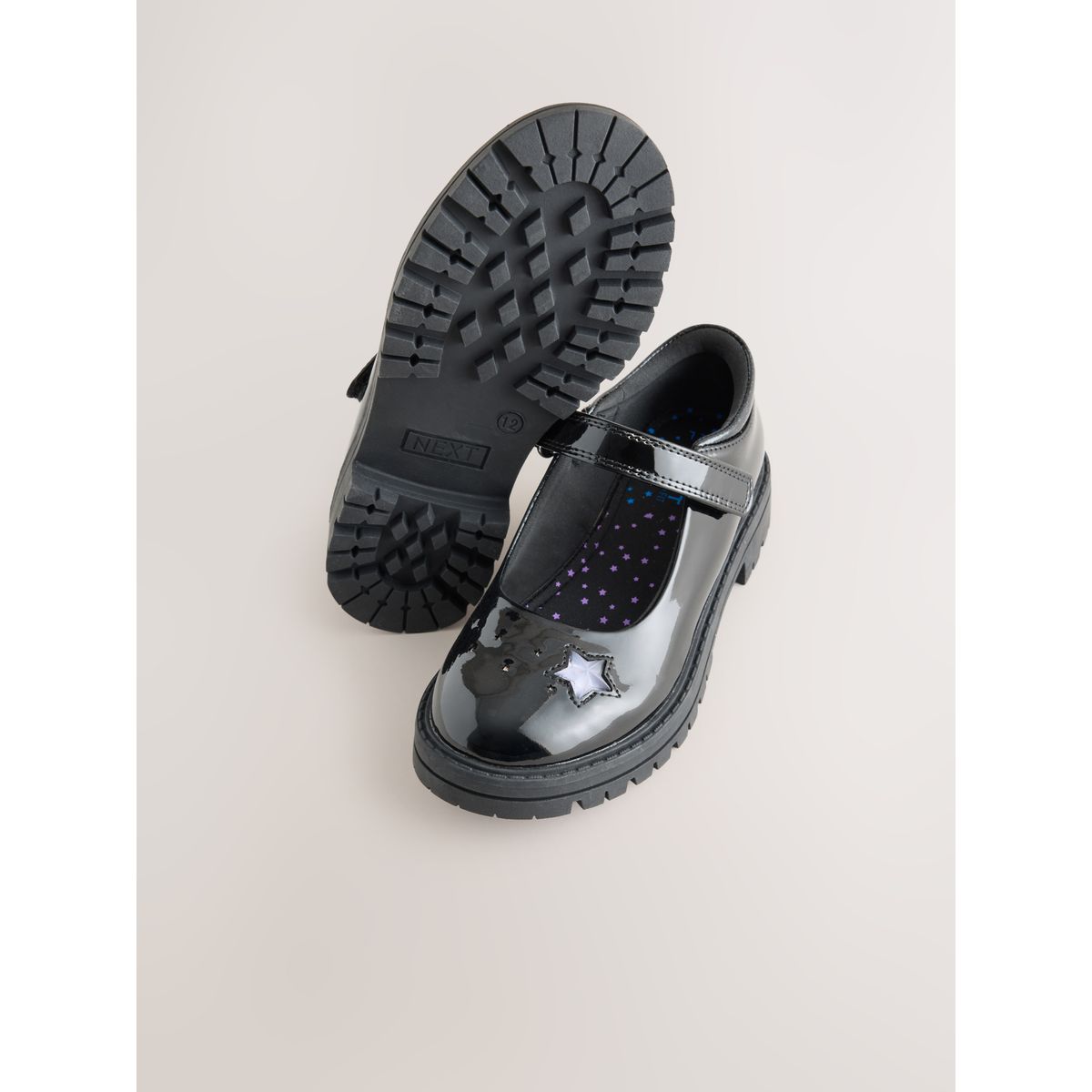 Chaussures d'école lumineuses noir, NEXT
