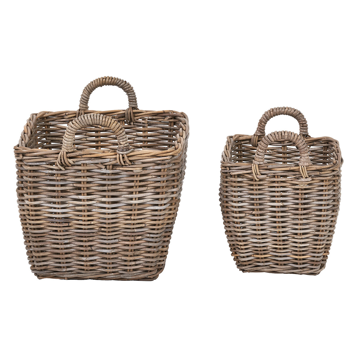 Set of 2 Kubu Graduated Square Storage Baskets grey, ÉDITÉ
