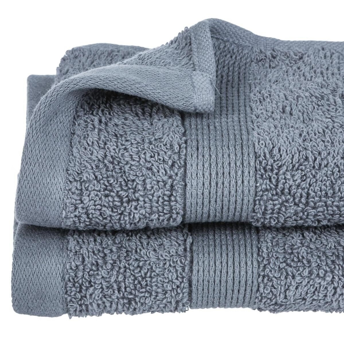 Serviette de toilette 50 x 90 cm Couleur moderne bleu egeen gris fonce, EDEN