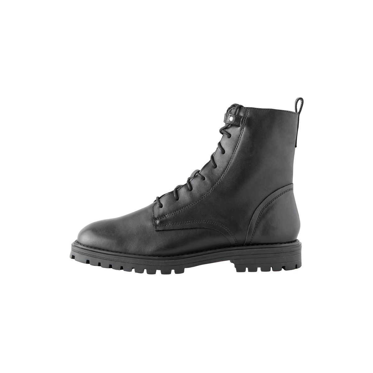 Bottines à lacets et bout carré noir, NEXT