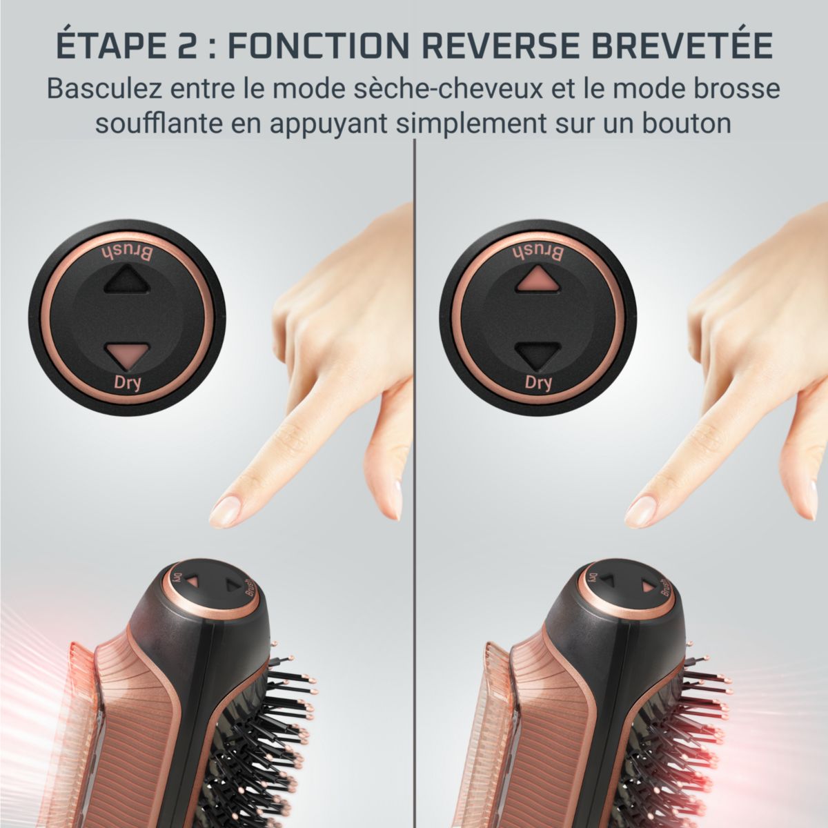 Brosse soufflante Reverso 2 en 1 CF9840C0 autres, CALOR