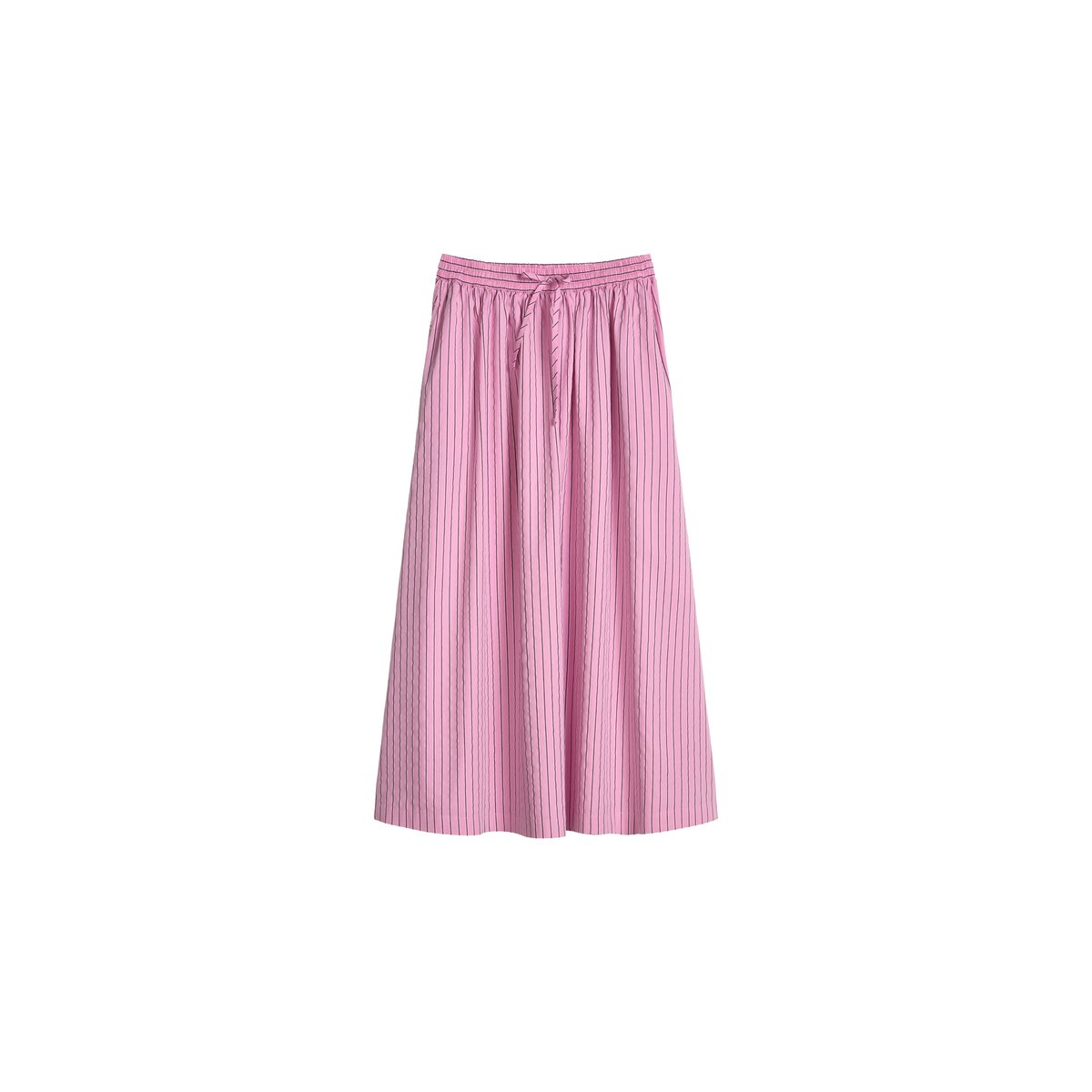 Jupe rayée régulière en mélange Organic Cotton Lyocell rose, MARC O’POLO DENIM