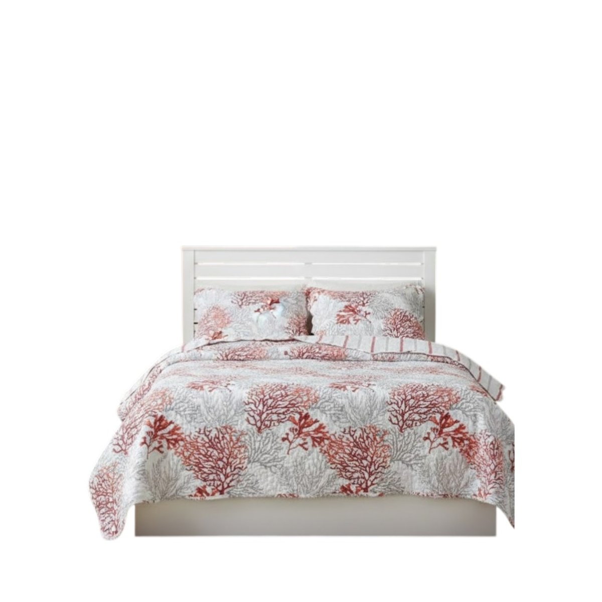 Couvre lit + taies Océan corail, EDEN