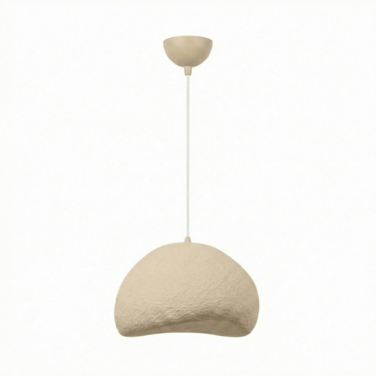 Suspension beige design organique 1 abat-jour NOXIS beige, PIER IMPORT