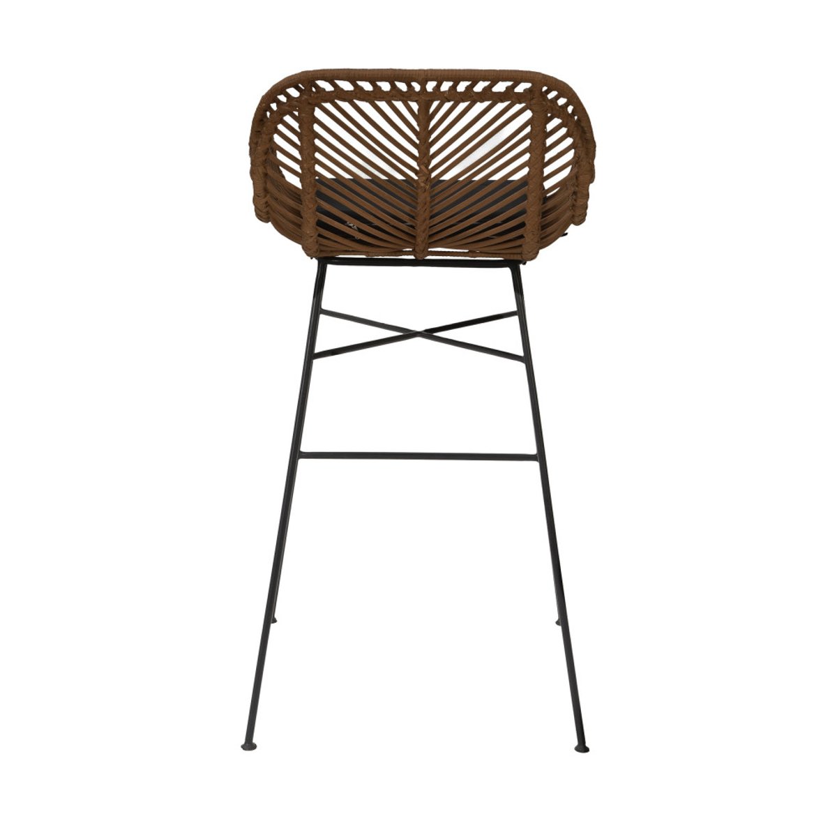 Lot de 2 tabourets de bar en rotin H68cm- NUNUHAI bois foncé, DRAWER