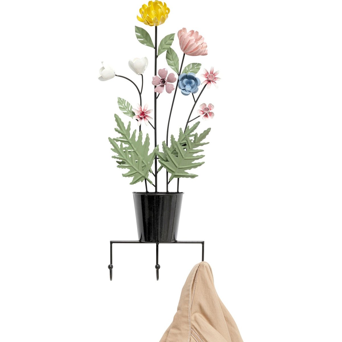 Portemanteau mural pot de fleurs multicolore, KARE DESIGN