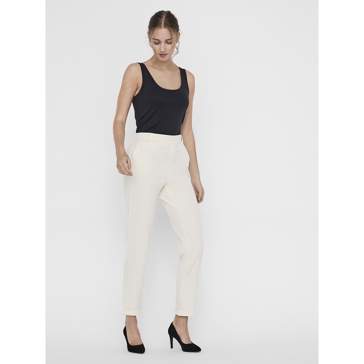 Pantaloni dritti ecru , VERO MODA