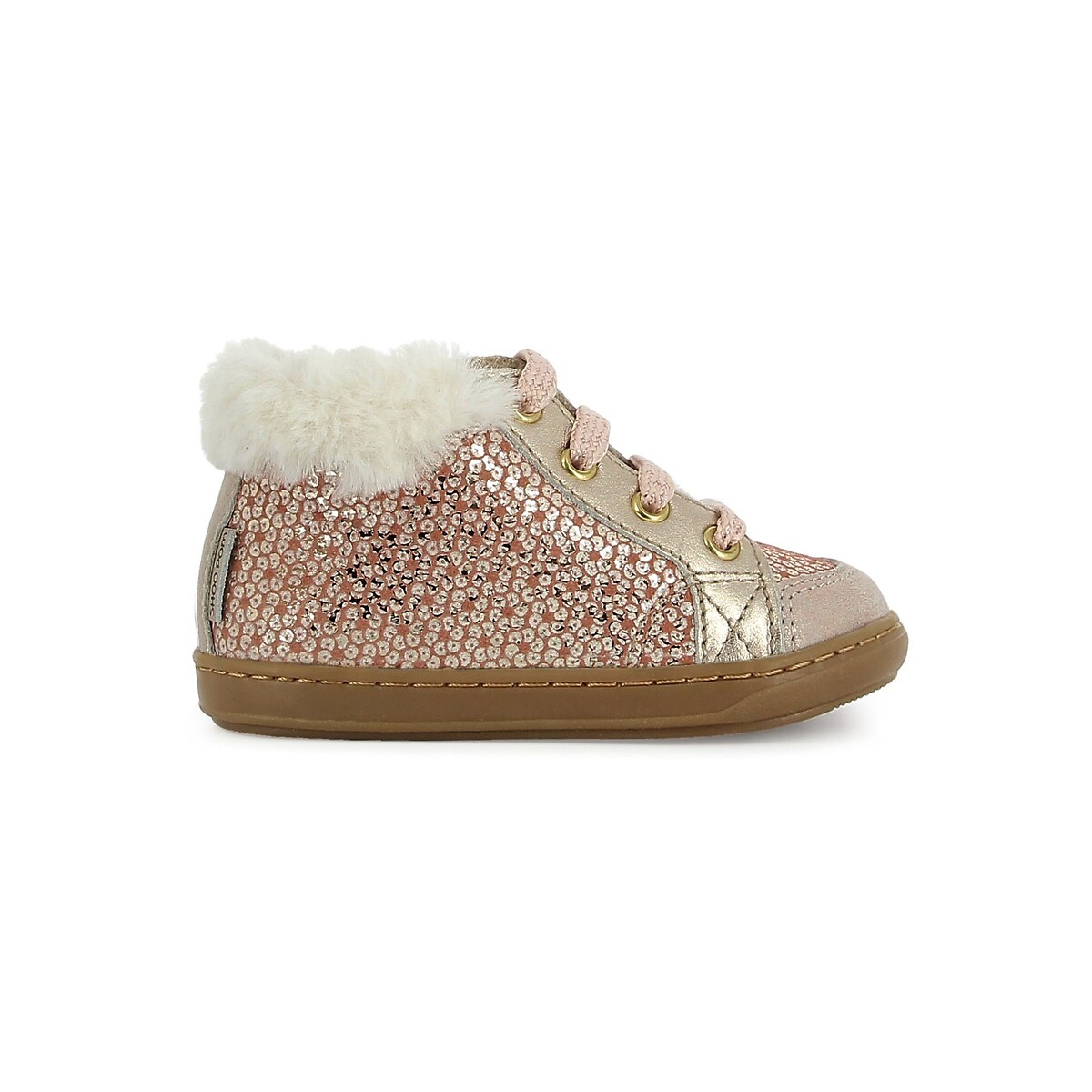 Baskets zippées et fourrées BOUBA BI ZIP rose, SHOO POM