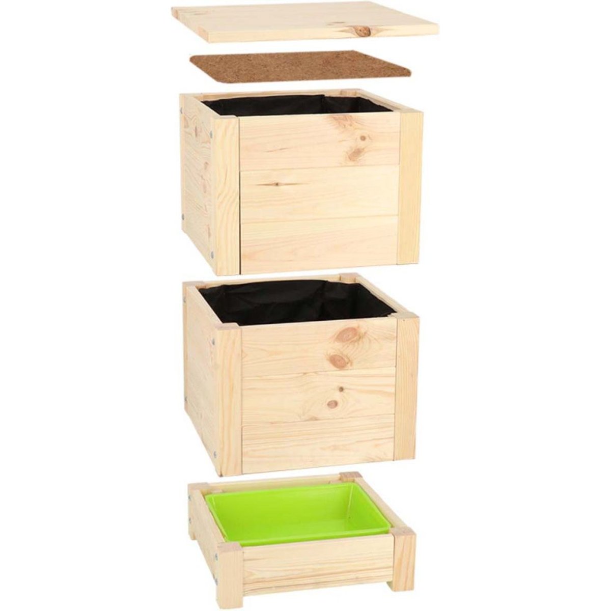 Lombricomposteur en bois Boxtel couleur unique, JARDINDECO