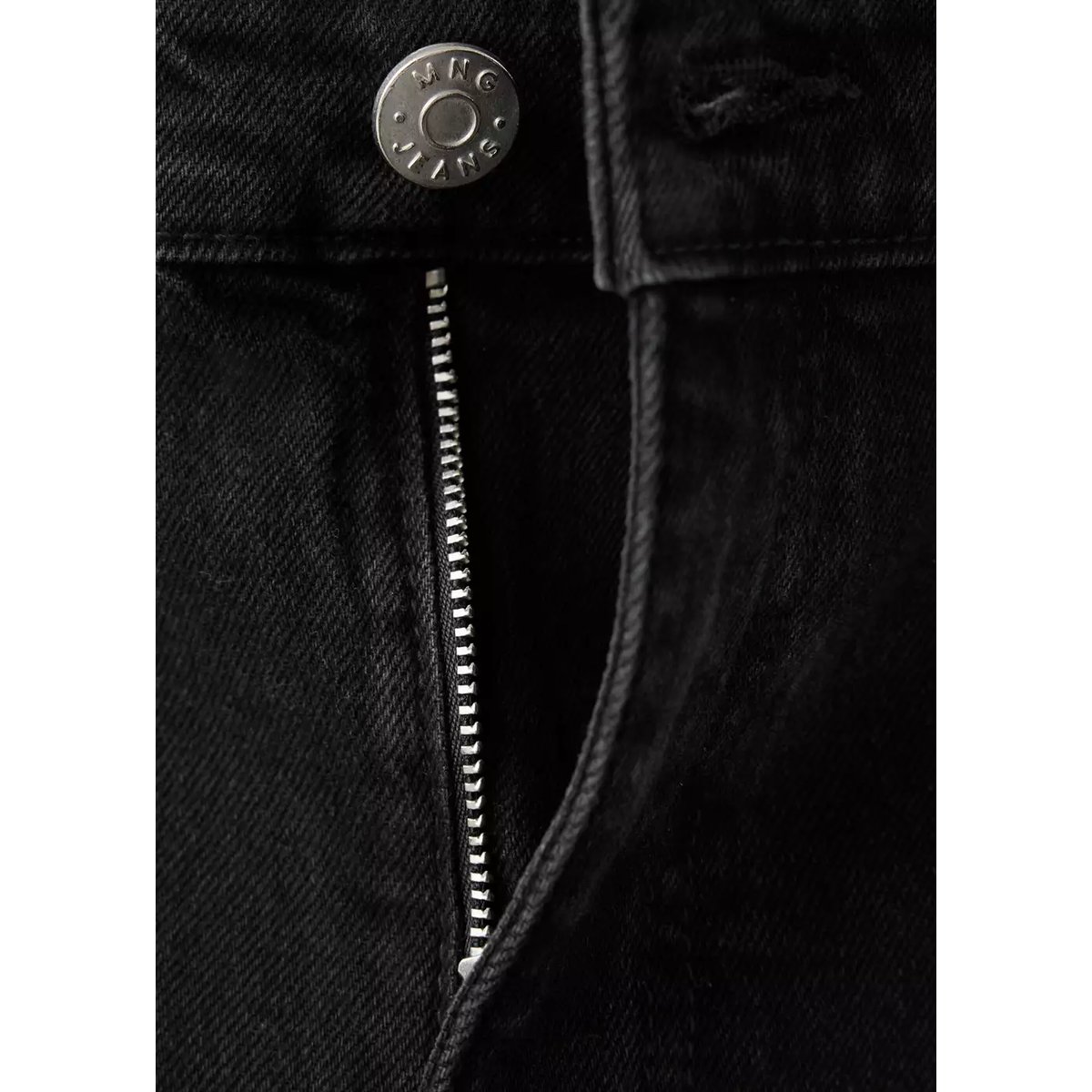 Jean style jupe-culotte Catherin taille haute black denim, MANGO