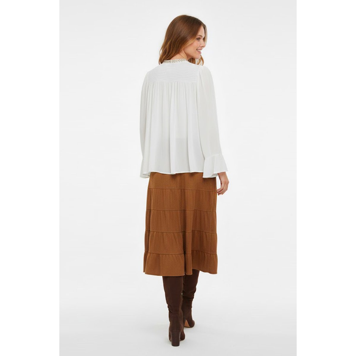 Blouse brodée manches longues MAIWEN ecru, DERHY