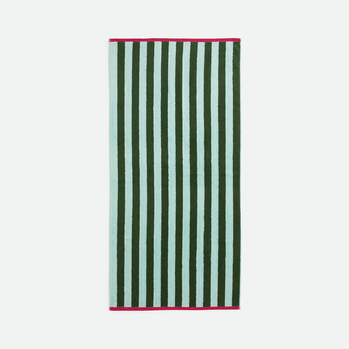 Maxi drap de bain rayé, en éponge bouclette 500g, DANI BICOLORE vert/aqua, LA REDOUTE INTERIEURS