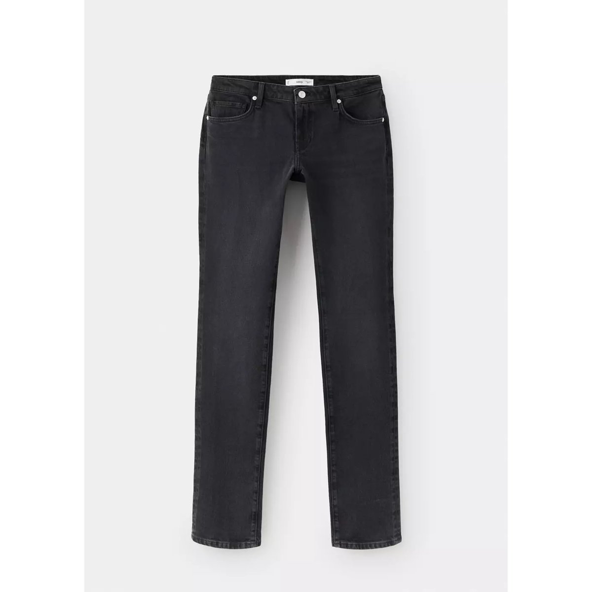 Jean slim taille classique black denim, MANGO
