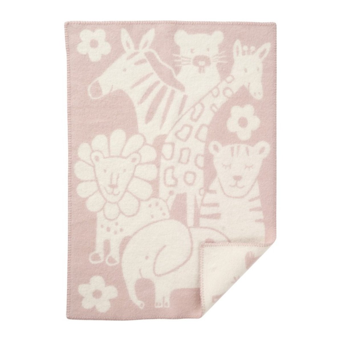 Plaid bébé laine agneau bio  Picnic rose, KLIPPAN