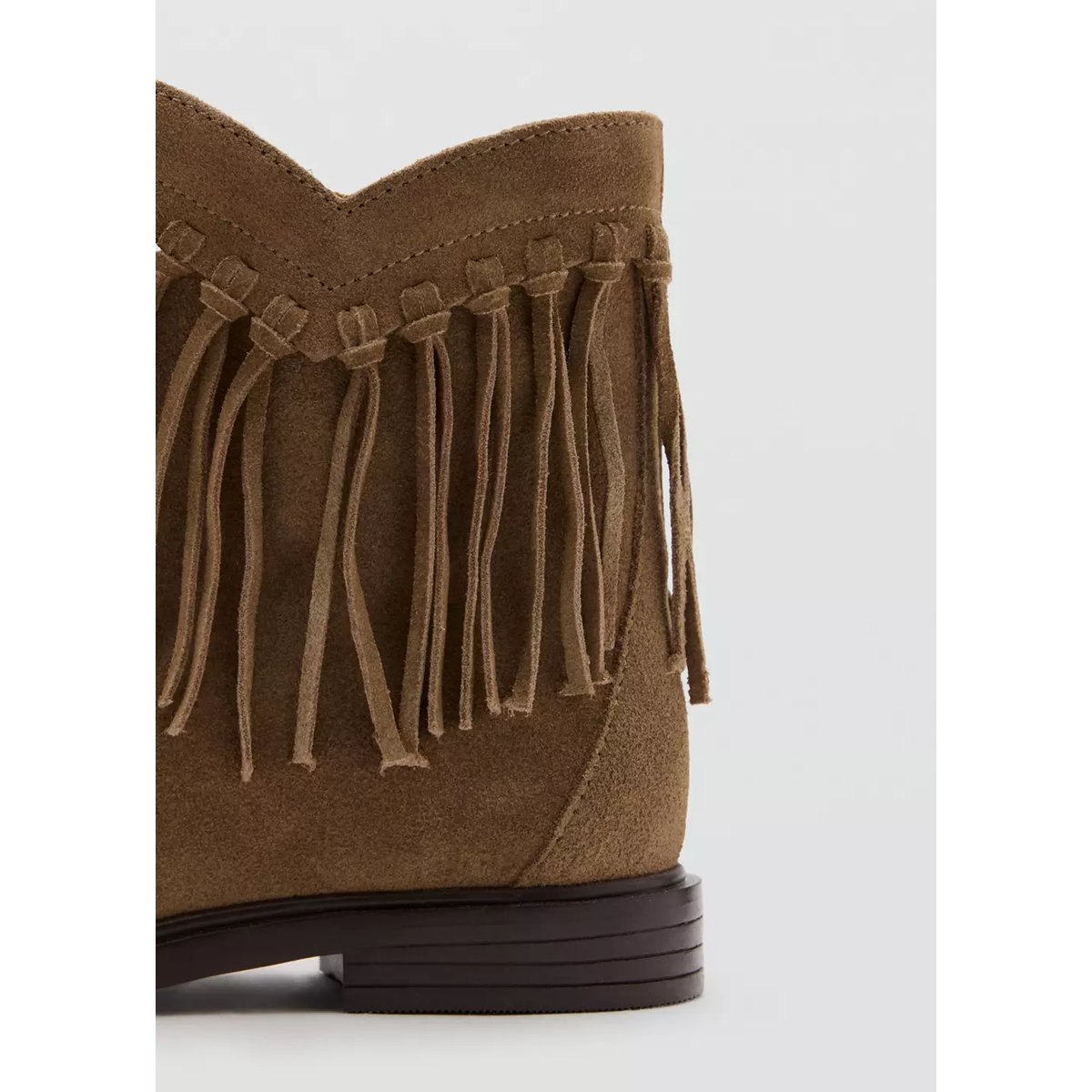 Bottines à franges cuir sable, MANGO KIDS