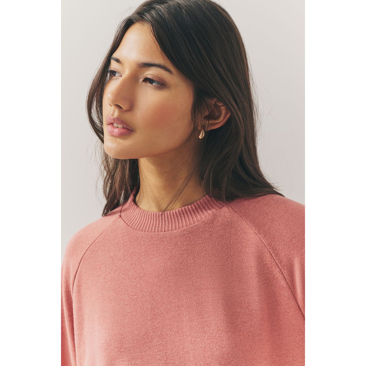 Pull droit ras du cou doux fard à joues rose, NEXT