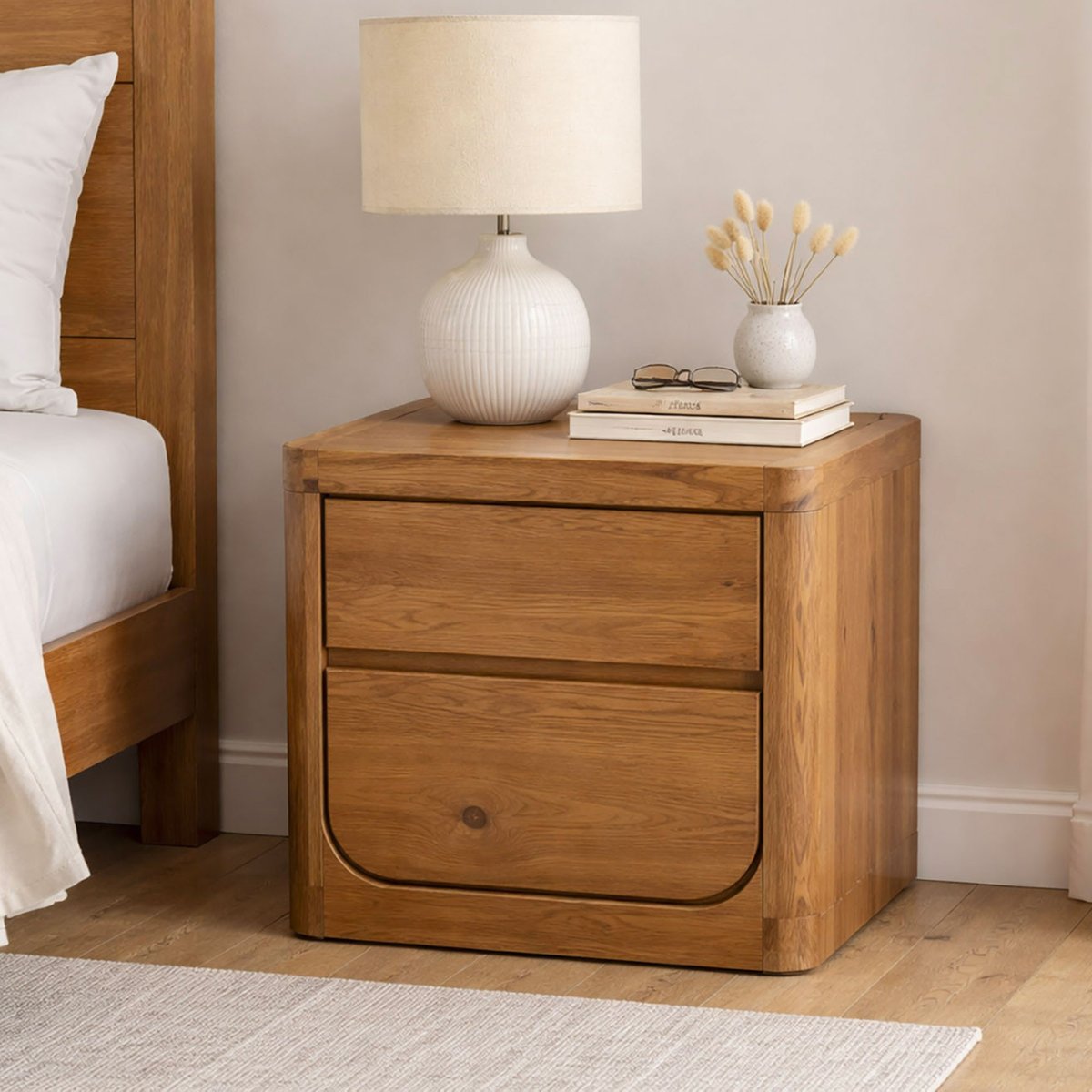 Table de chevet en bois recyclé de pin 55x45x56cm bois, WADIGA