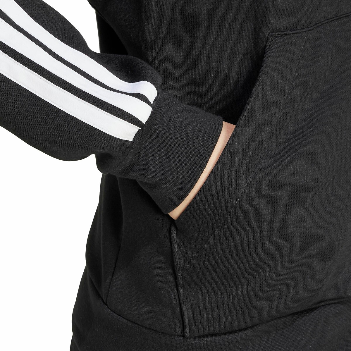Felpa con cappuccio e zip, ESSENTIALS LINEAR nero , ADIDAS SPORTSWEAR
