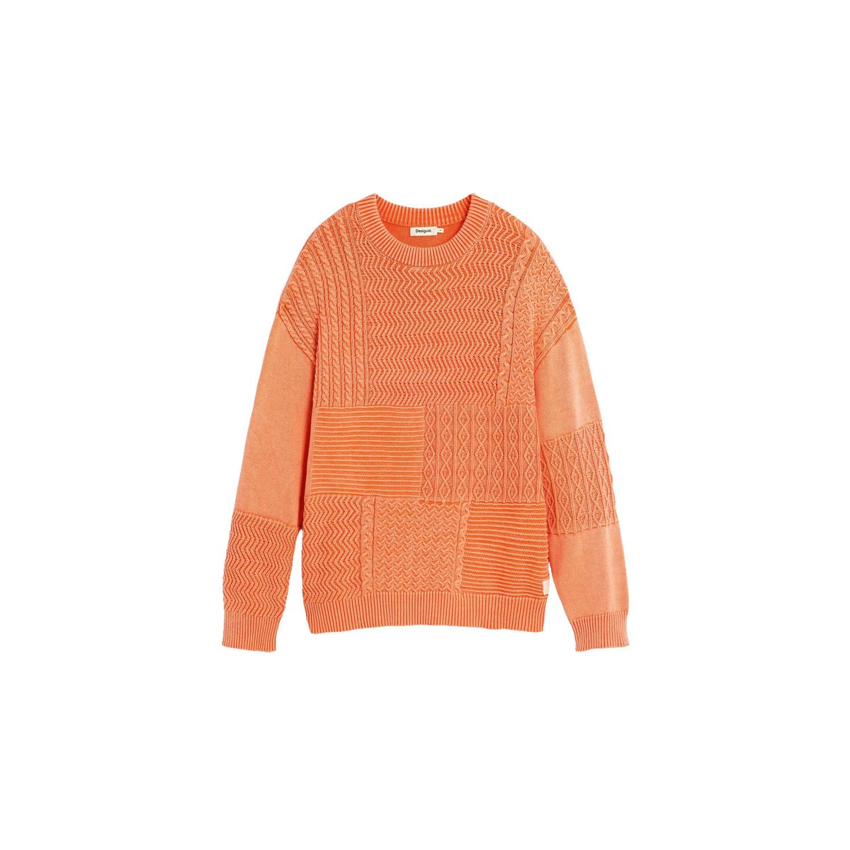 Pull en maille unie orange, DESIGUAL