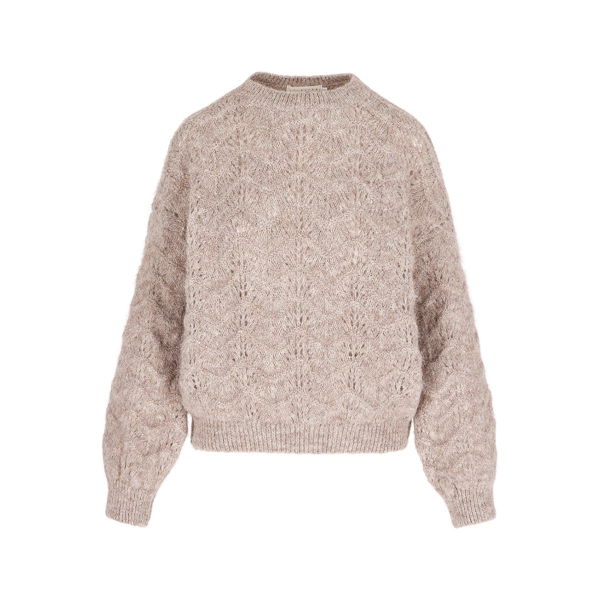 Pull moelleux texturé taupe, LOLALIZA