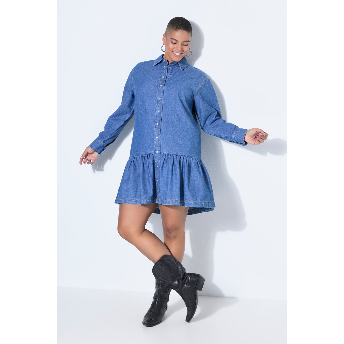 Robe oversize en jean bleu jean, STUDIO UNTOLD