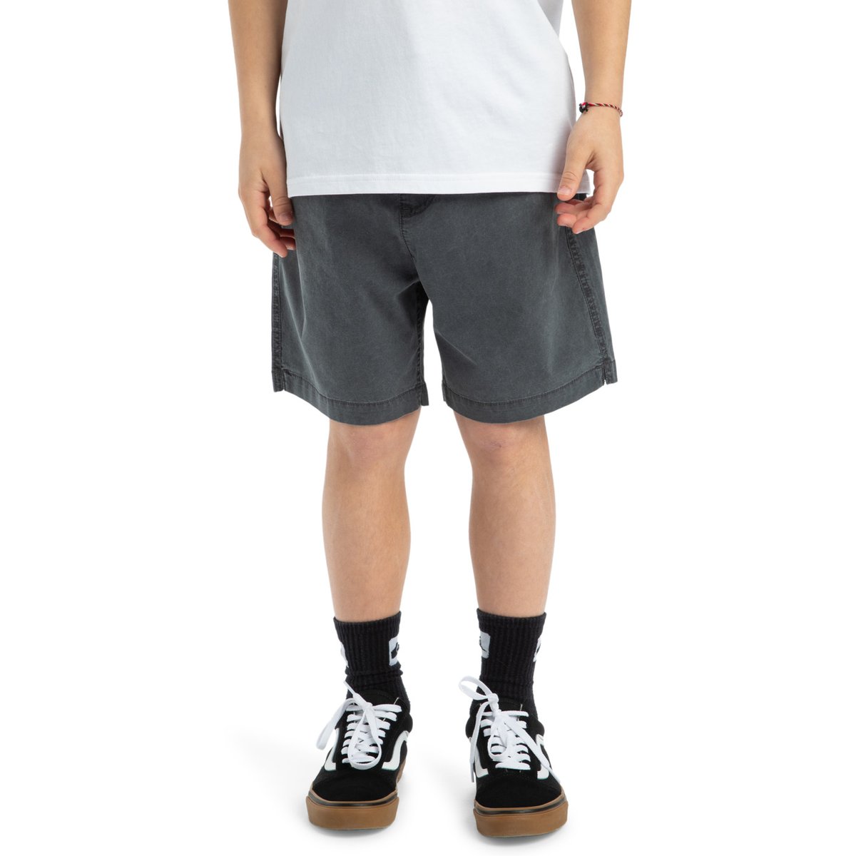 Short de marche à taille élastique TAXER YOUTH 15" noir black, QUIKSILVER