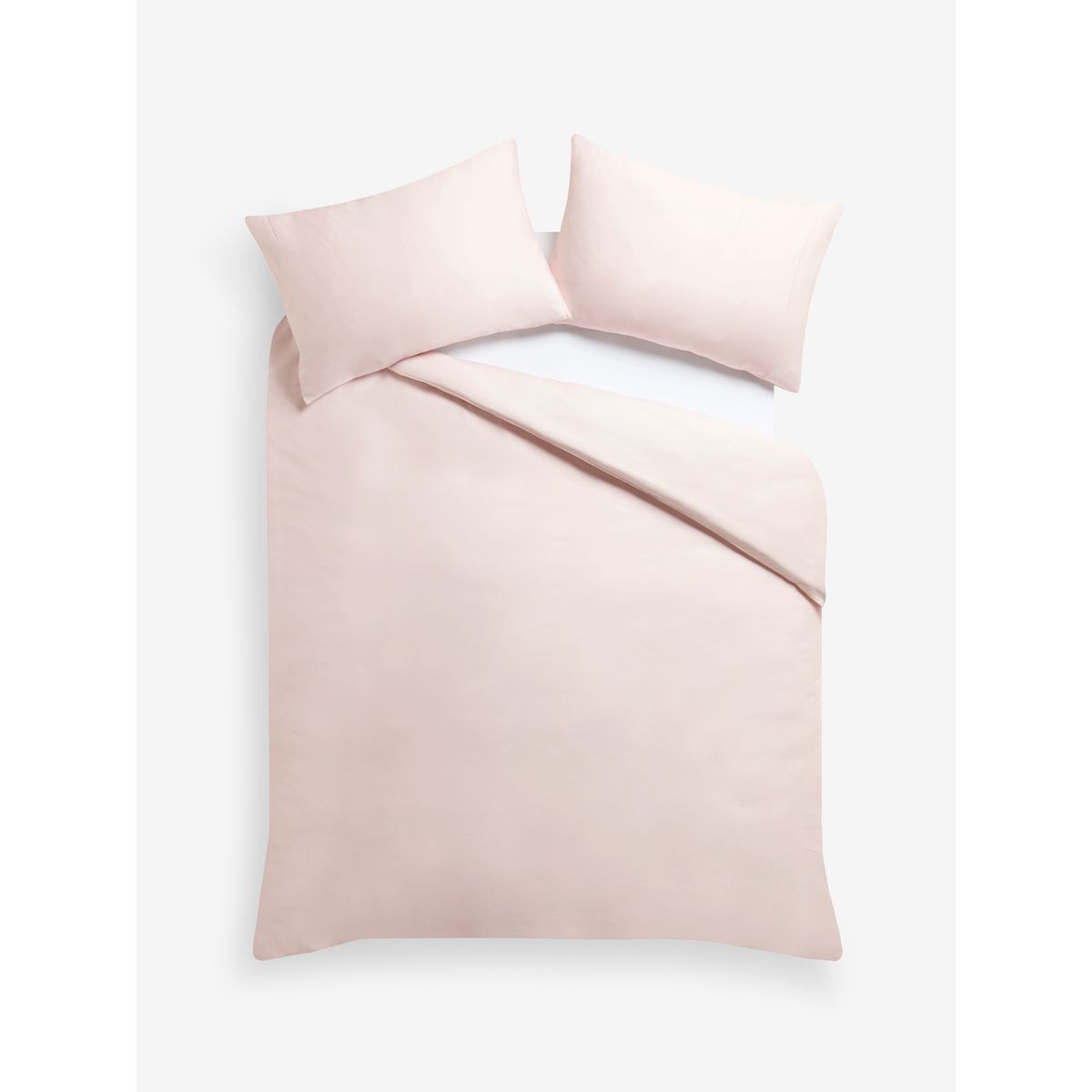 Housse de couette et taie à tissage 300 fils rose pâle, NEXT