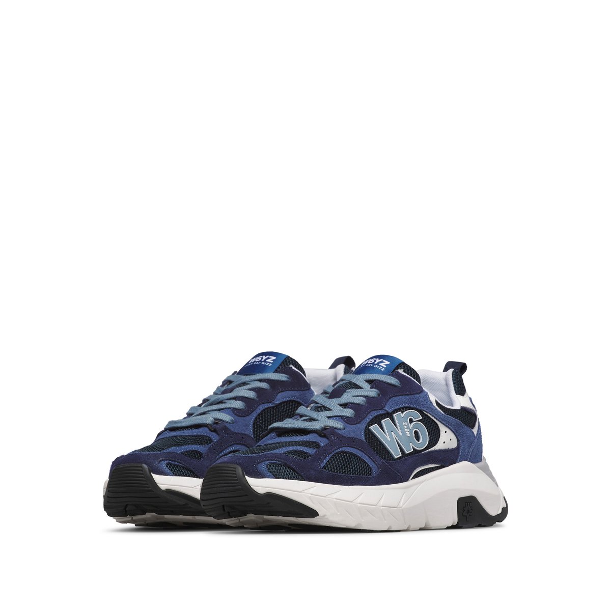 Sneakers en daim et tissu technique MARK-M. marine-, W6YZ