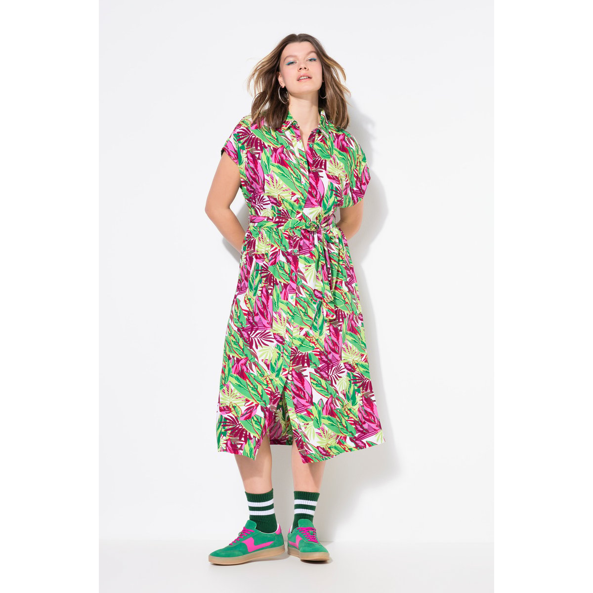 Robe maxi oversize, imprimé jungle vert émeraude, STUDIO UNTOLD